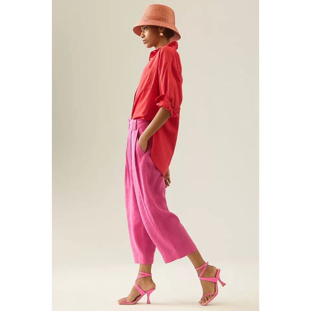 Anthropologie Pink Cropped Trousers
